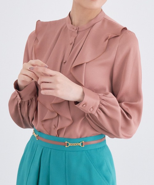 ANAYI（アナイ）の「サテンアムンゼンフリル ブラウス（シャツ