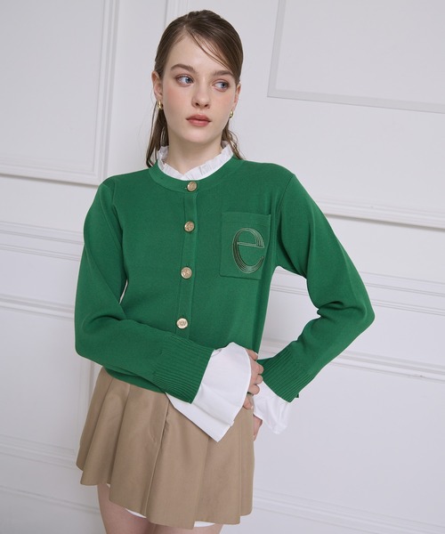 再入荷/14色展開】Attached collar ニットジャケット（ノーカラー