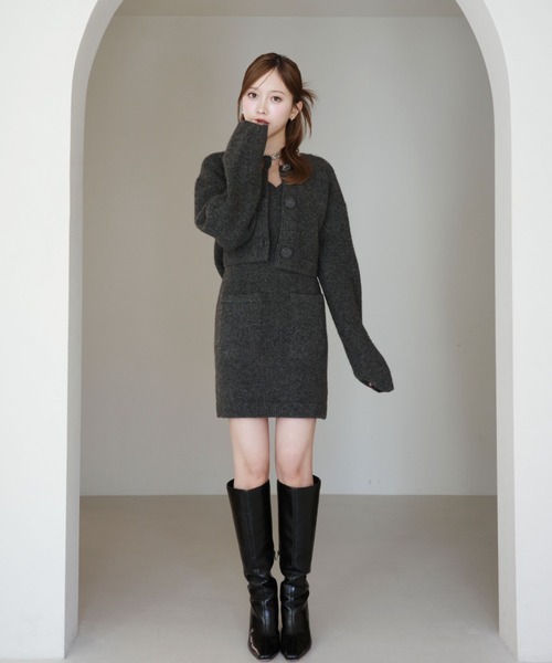 ロゴボタンニットセットワンピース（ワンピース）｜EIMY ISTOIRE