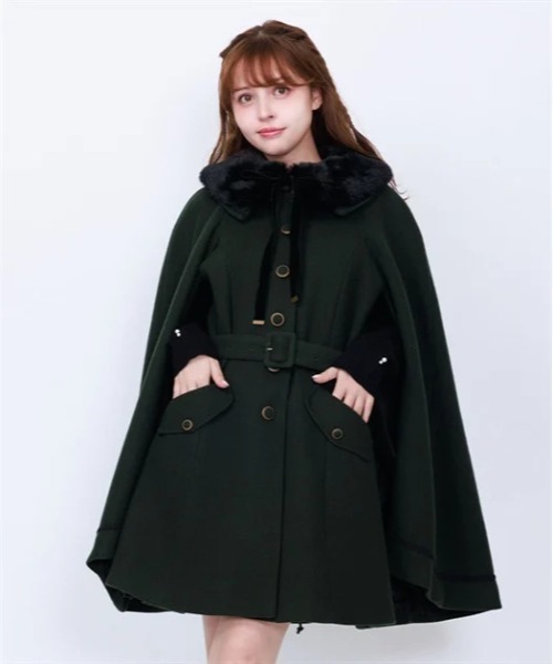 axes femme（アクシーズファム）の「ファー襟付ケープコート（ダッフル