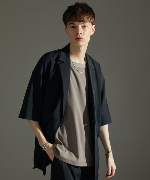 ジャケット テーラードジャケット ハーフスリーブフリンジジャケット