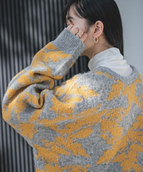 JEANASIS（ジーナシス）の「ジャガードフラワー2WAYカーディガン