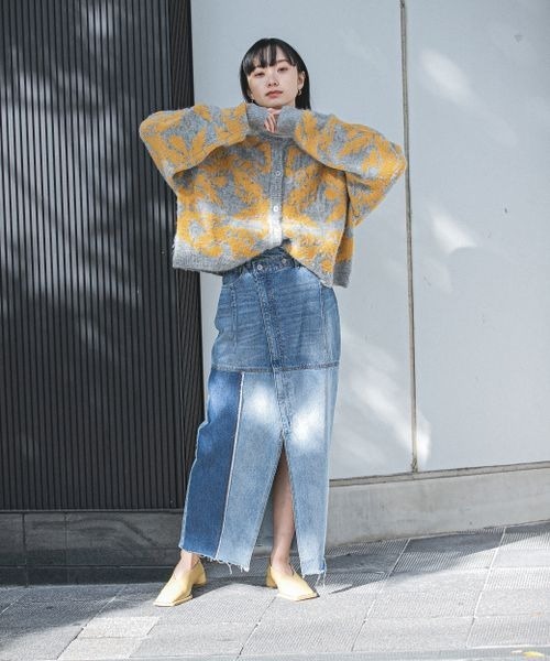 JEANASIS（ジーナシス）の「ジャガードフラワー2WAYカーディガン