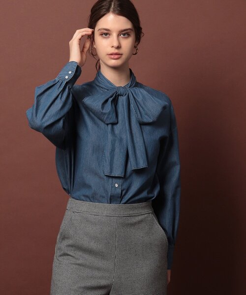 DRESSTERIOR（ドレステリア）の「◇【2WAY】ボウタイデニムブラウス