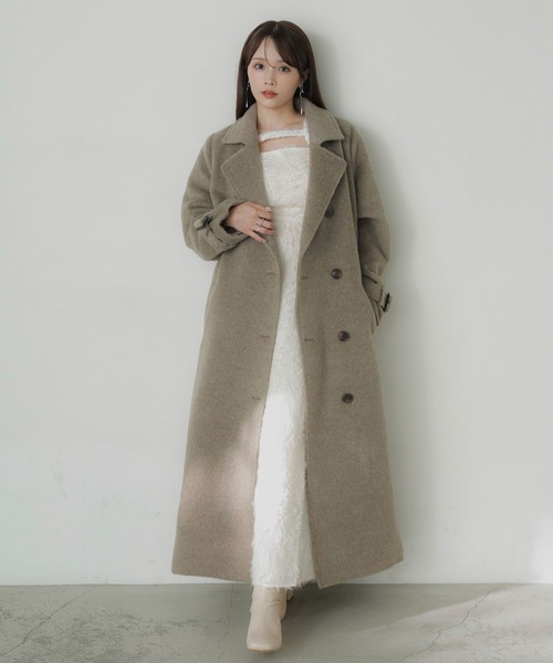 セール】2WAYシャギースタンドカラーコート（ステンカラーコート