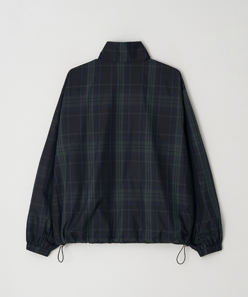 セール】POCKET HALF ZIP UP ANORAK GREEN CHECK（ナイロンジャケット