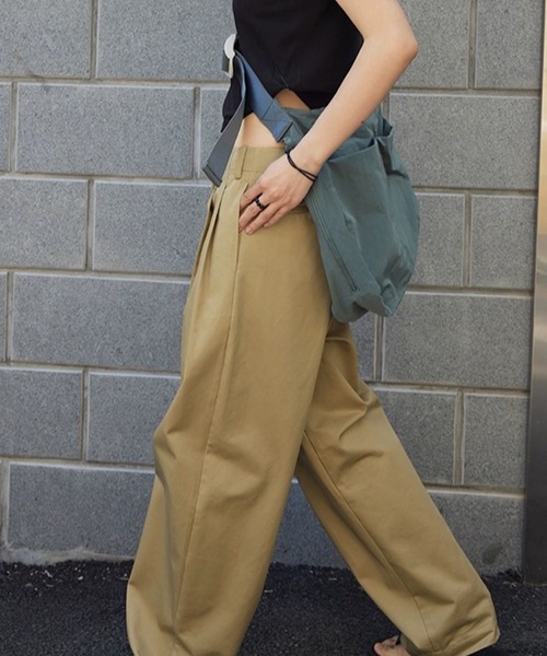 セール】タック入りワイドチノパン（チノパンツ）｜ANOTHER S