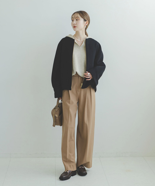 Noble（ノーブル）の「MTRショートケープブルゾン（ノーカラーコート