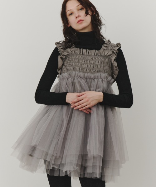 PERNA（ペルナ）の「チュールギャザーキャミソール（シャツ/ブラウス