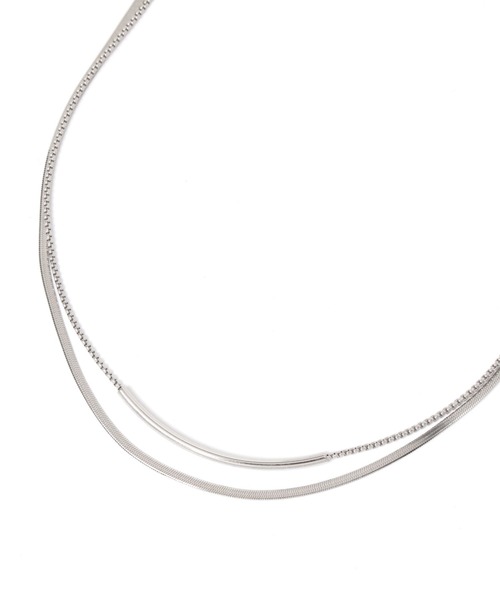 ステンレス二連チェーンネックレス/126692（ネックレス）｜GLOBAL WORK