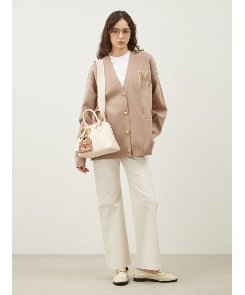 Mila Owen（ミラオーウェン）の「アップリケデザイン金釦Vネックニット