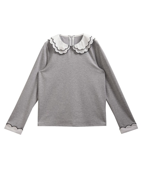 刺繍ダブルカラーレイヤードロングスリーブトップス（その他トップス