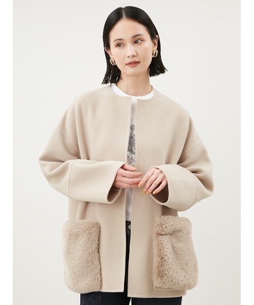 Mila Owen（ミラオーウェン）の「2WAYファーポケットリバーコート