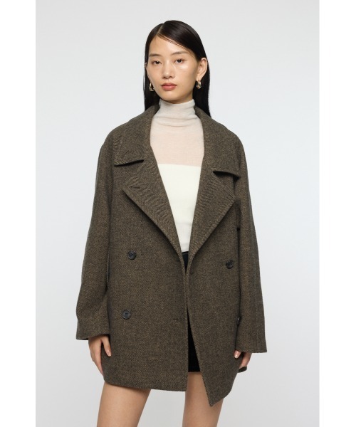 セール】DOUBLE BREASTED MID コート（ピーコート）｜MOUSSY（マウジー
