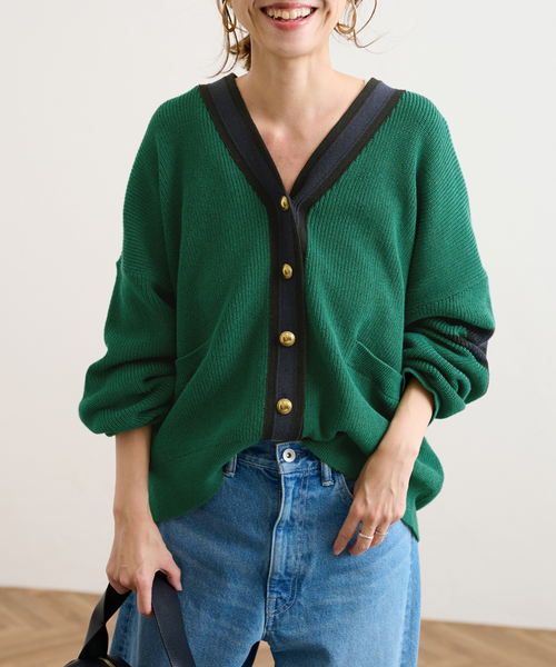 FRAMeWORK（フレームワーク）の「ライン畦ニットカーディガン