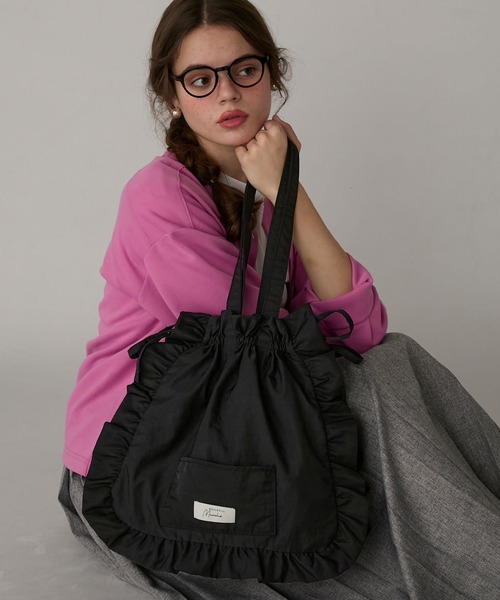 BONLECILL Marche】《マチあり》フリルドロストトートバッグ（トート