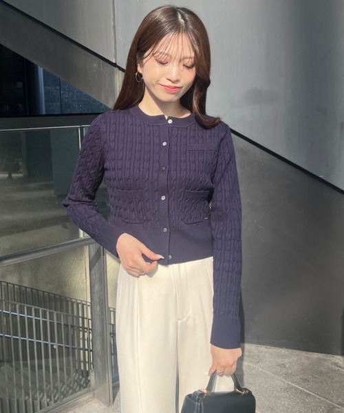 ZOZO限定商品＆限定カラー】リトルケーブルニットカーディガン