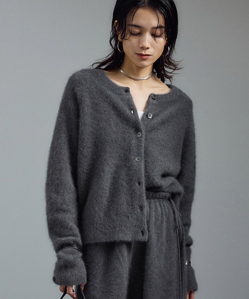 セール】フォックスカシミヤ混 前後2WAYカーディガン / セットアップ