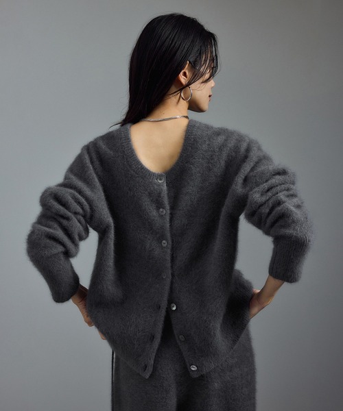 セール】フォックスカシミヤ混 前後2WAYカーディガン / セットアップ
