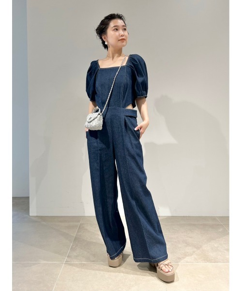 SNIDEL（スナイデル）の「サイドスリットオールインワン（つなぎ