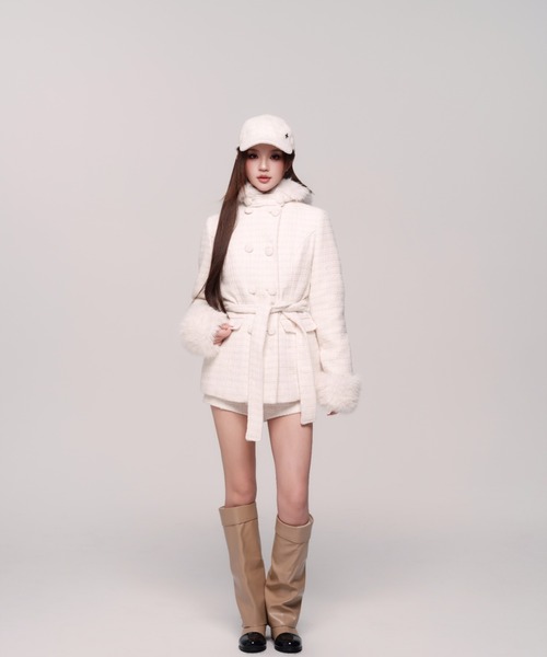 Twinkle Button Tweed Coat（ダウンジャケット/コート）｜andwang