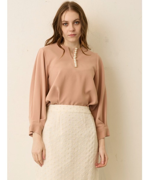 TONAL（トーナル）の「パールキーネックブラウス（シャツ/ブラウス