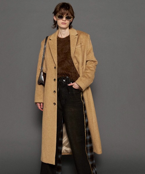 セール】Mohair Shaggy Long Coat/モヘアシャギーロングコート