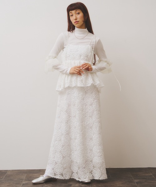 PERNA（ペルナ）の「フラワーフリルレースワンピース（ワンピース