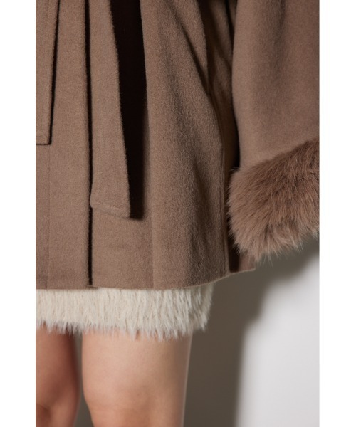 rienda（リエンダ）の「ウールミックスフードポンチョコート（ポンチョ