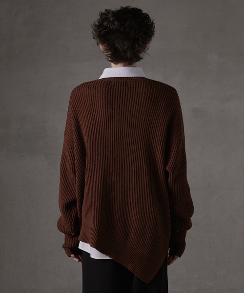 GRANCY】ZipDesign Asymmetry Knit / ジップデザイン アシンメトリー