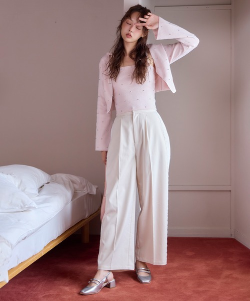 サイドレースワイドスラックス（スラックス）｜one after another NICE