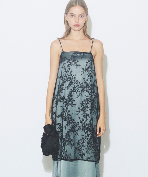 yae（ヤエ）の「Flower spangle camisole dress/フラワースパンコール
