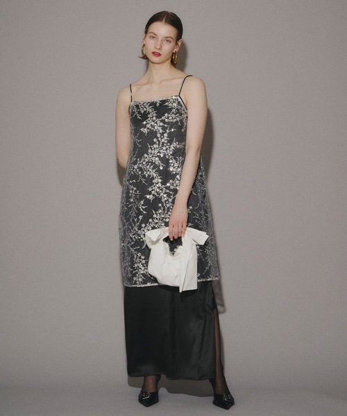 yae（ヤエ）の「Flower spangle camisole dress/フラワースパンコール