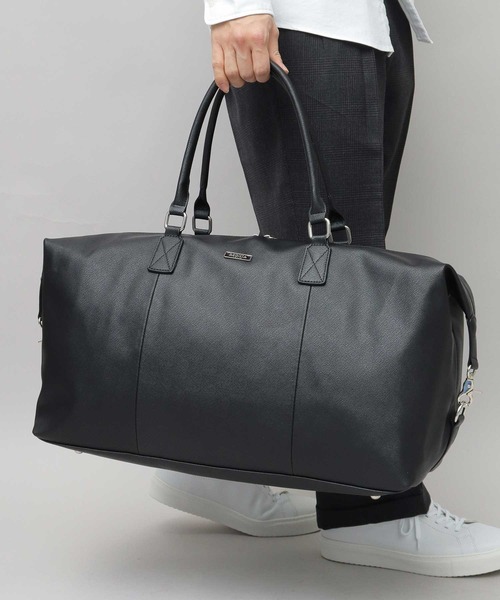 セール】大容量 サフィアーノ フェイクレザー ビッグ ボストンバッグ