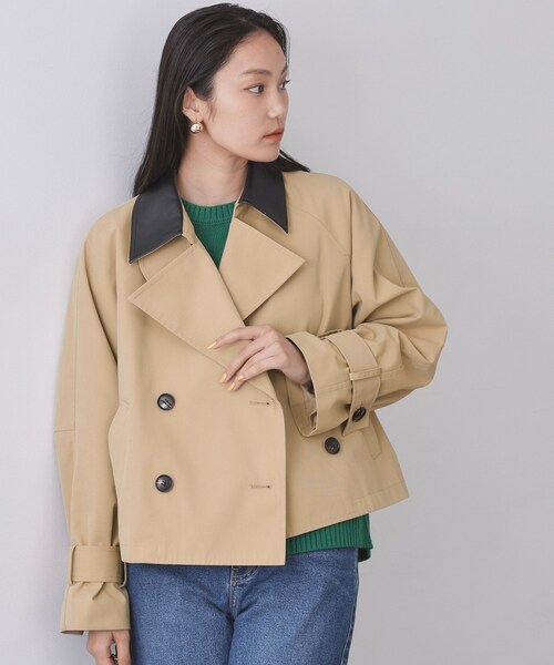 セール】ショートトレンチコート【洗える】（トレンチコート）｜OPAQUE