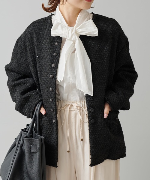 PUAL CE CIN（ピュアルセシン）の「リングツイードノーカラー