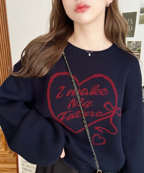 セール】6G ハートロゴジャガードニットプルオーバー（ニット/セーター