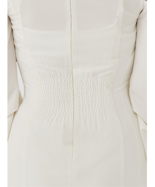 ショルダースカラップフリルシャツミニワンピース（ワンピース