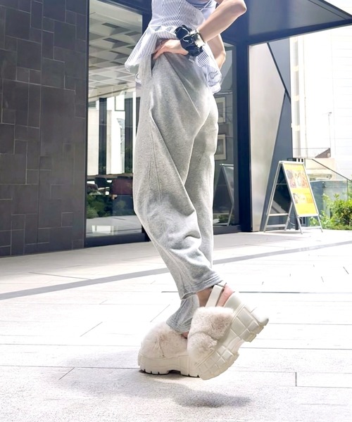 セール】【25AW新作】【R&E】クロスファーバックベルト厚底サンダル