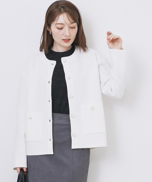 セール】ダブルフェイスコーディガン【洗濯機OK】（カーディガン