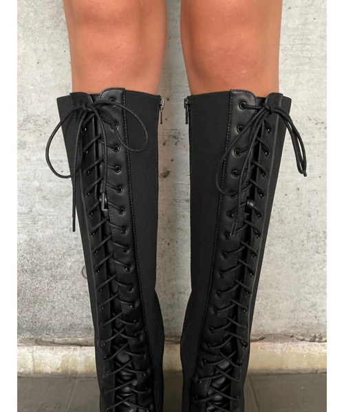 EGOIST（エゴイスト）の「サイドニットレースUPブーツ（ブーツ）」 - WEAR