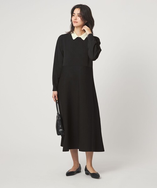 ハイショク エリツキ ニット ワンピース（ワンピース）｜green label