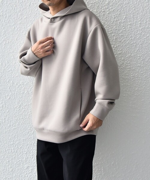 SHIPS any: カラー ダンボール スナップ プルオーバー パーカー 25AW