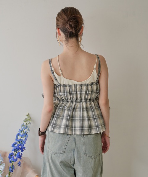 mideal（マイディール）の「ombre check double ribbon bustier