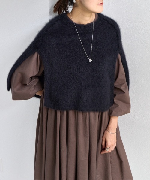 ファーニットポンチョ（ニット/セーター）｜BEARDSLEY（ビアズリー）の