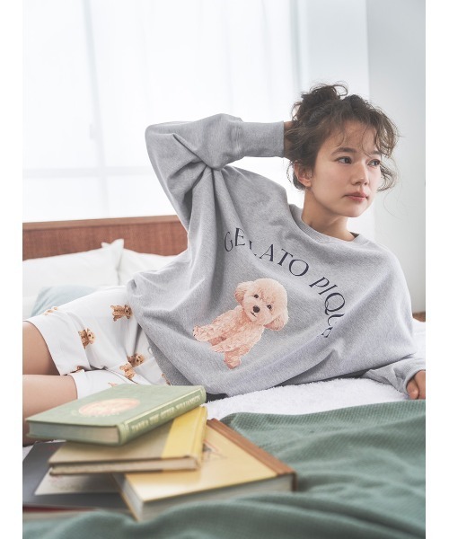 gelato pique（ジェラートピケ）の「DOG柄ワンポイント裏毛プル