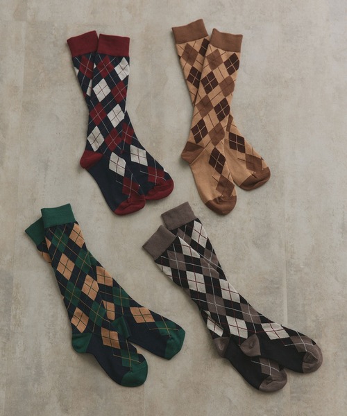 セール】アーガイル ハイソックス（ソックス/靴下）｜ad thie