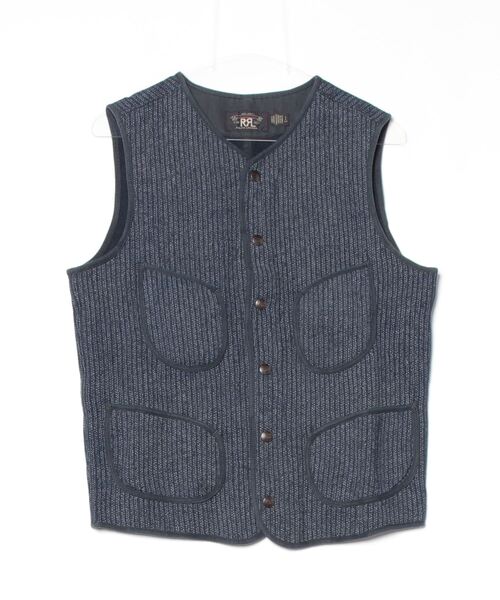 RRL（ダブル アール エル）の「プリント インディゴ フリース ベスト