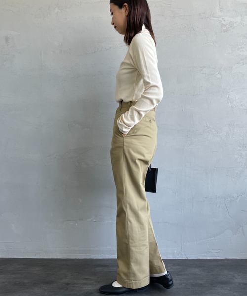 THE SHINZONE/ザ シンゾーン] ワンウォッシュ ハイウエストチノパンツ