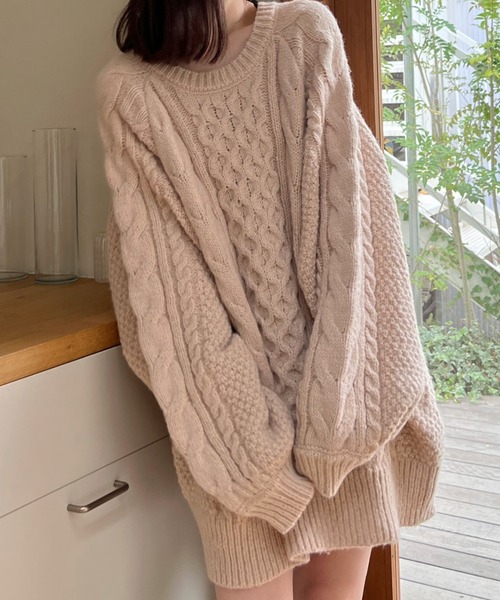 Olu.（オルドット）の「オーバーサイズランダムケーブルニット（ニット